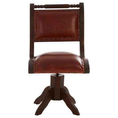 Inca Teak And Brown Swivel Chair