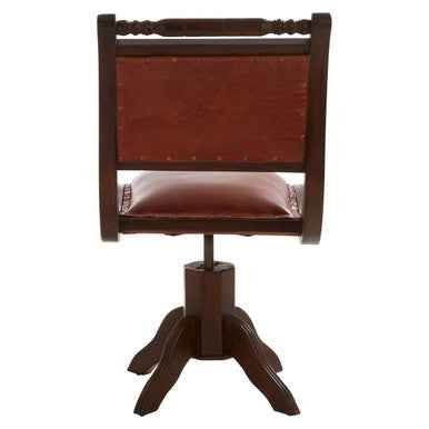 Inca Teak And Brown Swivel Chair