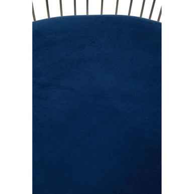 Anzio Navy Blue Velvet And Brushed Silver Chair
