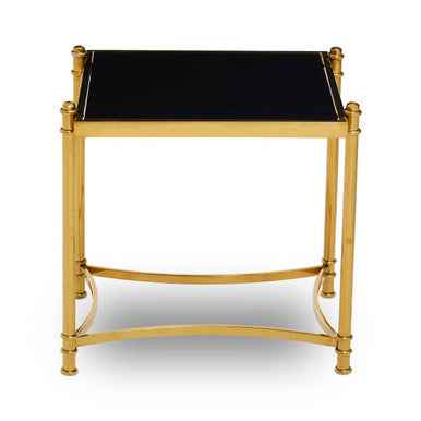 Ackley Gold Side Table with Black Glass