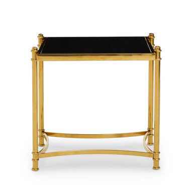 Ackley Gold Side Table with Black Glass