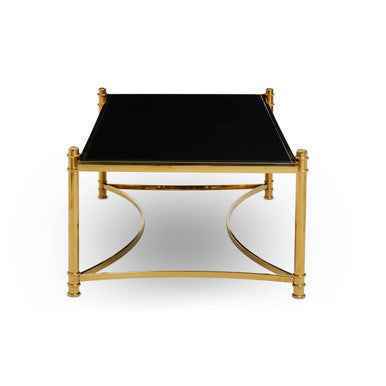 Ackley Gold Coffee Table with Black Glass