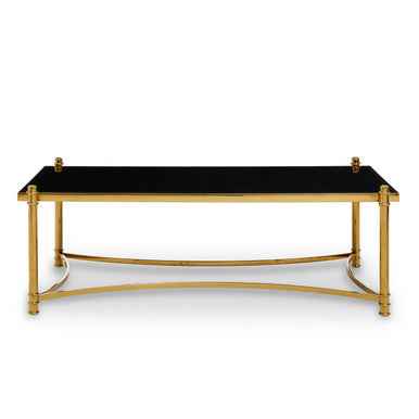 Ackley Gold Coffee Table with Black Glass