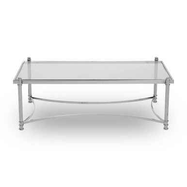 Ackley Silver Coffee Table with Clear Glass