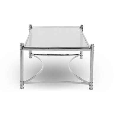 Ackley Silver Coffee Table with Clear Glass