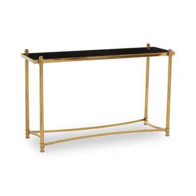 Ackley Gold Console Table with Black Glass