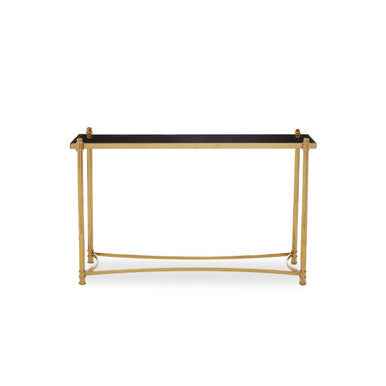 Ackley Gold Console Table with Black Glass