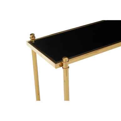 Ackley Gold Console Table with Black Glass
