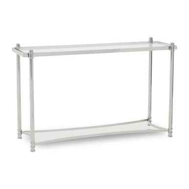 Ackley Silver Console Table with Clear Glass