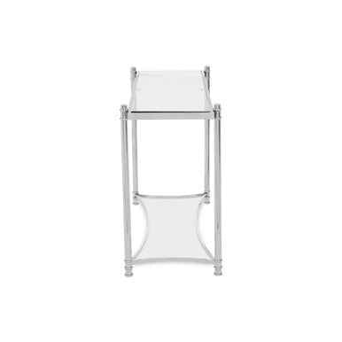 Ackley Silver Console Table with Clear Glass