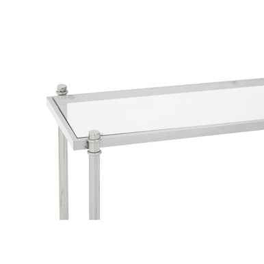 Ackley Silver Console Table with Clear Glass