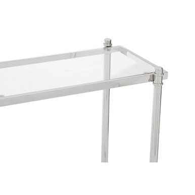 Ackley Silver Console Table with Clear Glass