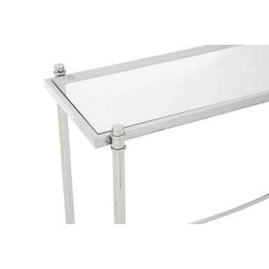 Ackley Silver Console Table with Clear Glass