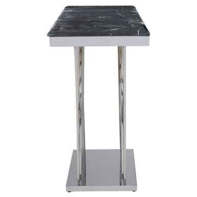 Arenza Black Marble And Silver Console Table