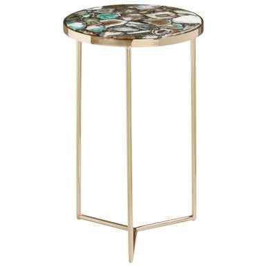 Vita Green Agate Round Side Table