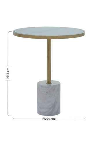 Oria White Marble End Table