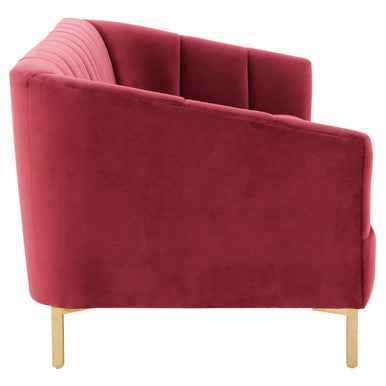 Bella 3 Seat Wine Velvet Sofa