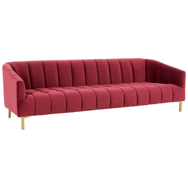 Bella 3 Seat Wine Velvet Sofa