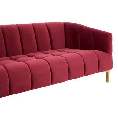 Bella 3 Seat Wine Velvet Sofa