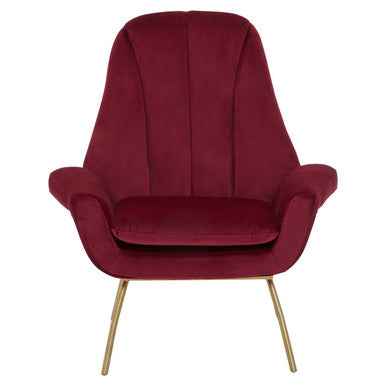 Billi Wine Velvet Lounge Chair