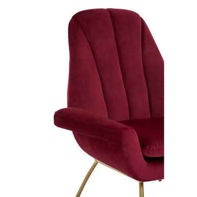 Billi Wine Velvet Lounge Chair