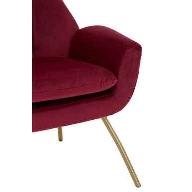 Billi Wine Velvet Lounge Chair