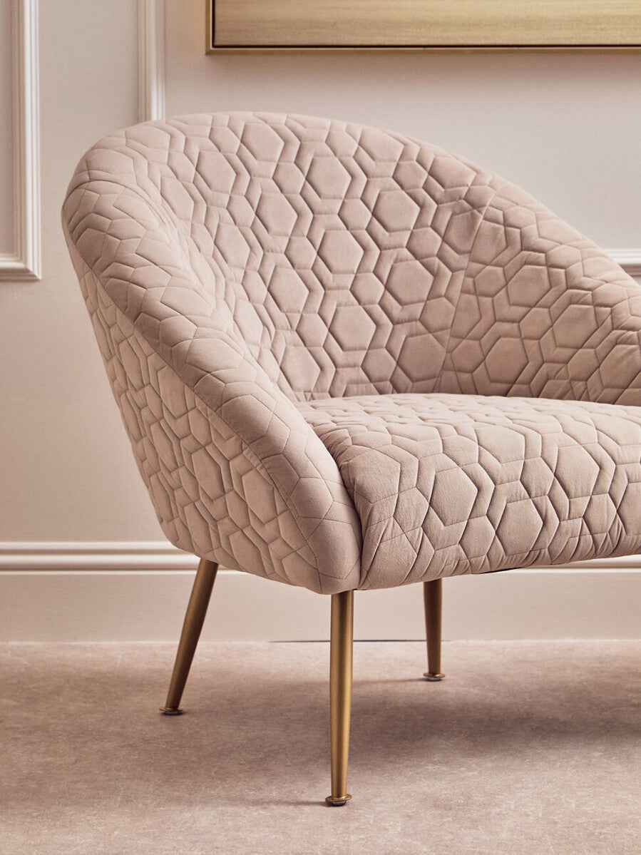 Tania Beige velvet Occasional Chair