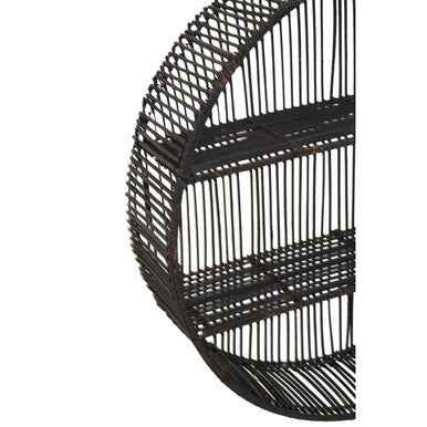 Batu Large Black Rattan Wall Shelf