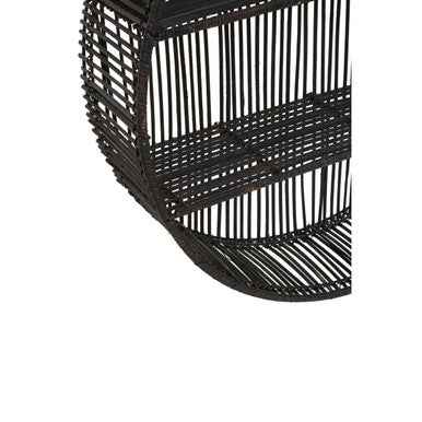 Batu Large Black Rattan Wall Shelf