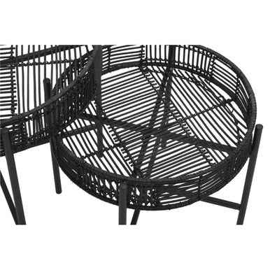 Batu Set Of 2 Black Rattan Side Tables