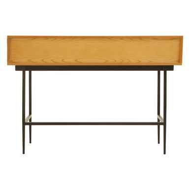 Jakara Two Drawer Natural Finish Console Table With Black Metal Legs