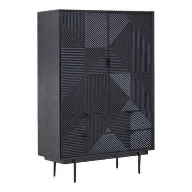 Jakara Black Finish Wooden Cabinet