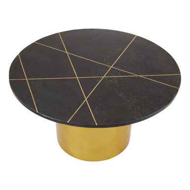 Rabia Coffee Table With Black Marble Top