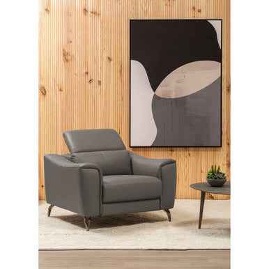 Padua Grey Finish Leather Armchair