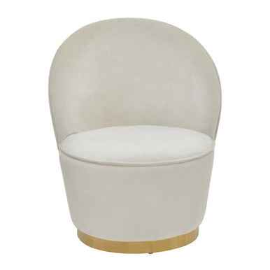 Kids Tamra Cream Velvet Gold Base Chair
