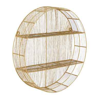 Enzo Gold Wire Round Wall Shelf