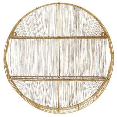 Enzo Gold Wire Round Wall Shelf