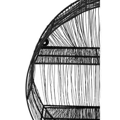 Enzo Black Wire Round Wall Shelf