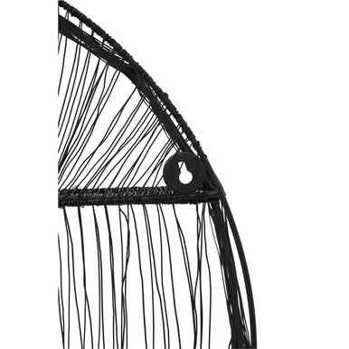 Enzo Black Wire Round Wall Shelf
