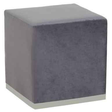 Hagen Grey And Silver Square Stool