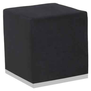 Hagen Black And Silver Square Stool