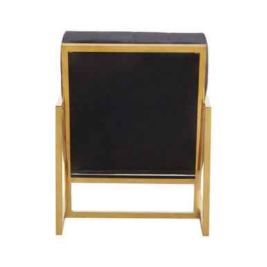 Hana Black Velvet Chair With Gold Frame
