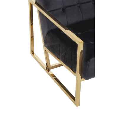 Hana Black Velvet Chair With Gold Frame