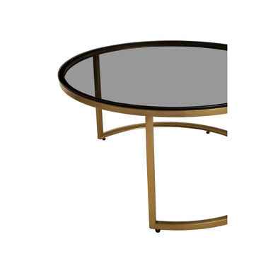 Alana Set of 2 Gold and Black Round Nesting Coffee Tables