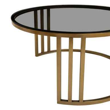 Alana Set of 2 Gold Base and Glass Top Round Nesting Coffee Tables
