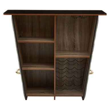 Presley Bar And Grey Velvet Stools Set