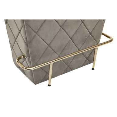 Presley Bar And Grey Velvet Stools Set