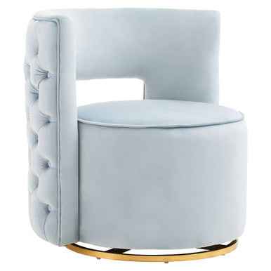 Yasmeen Blue Velvet Swivel Chair