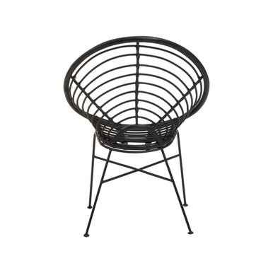 Java Black Natural Rattan Round Chair