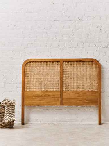 Lyon Natural Rattan And Oak Double Bed Headboard